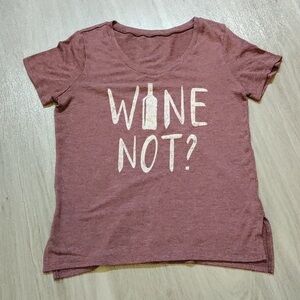 Women's Short Sleeve 'WINE NOT?' Graphic Tee - Dusty Mauve